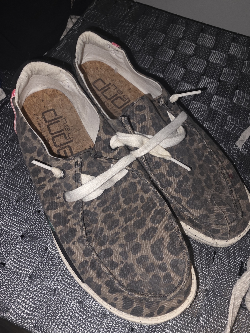 HEY DUDE Leopard Print Canvas Casual Sneakers - Brown